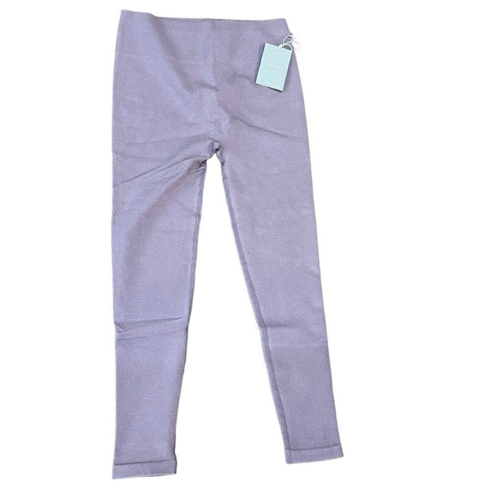 Everlane XL Purple Knit Seamless Ankle Leggings Pull On Elastic Waist Stretch NW
